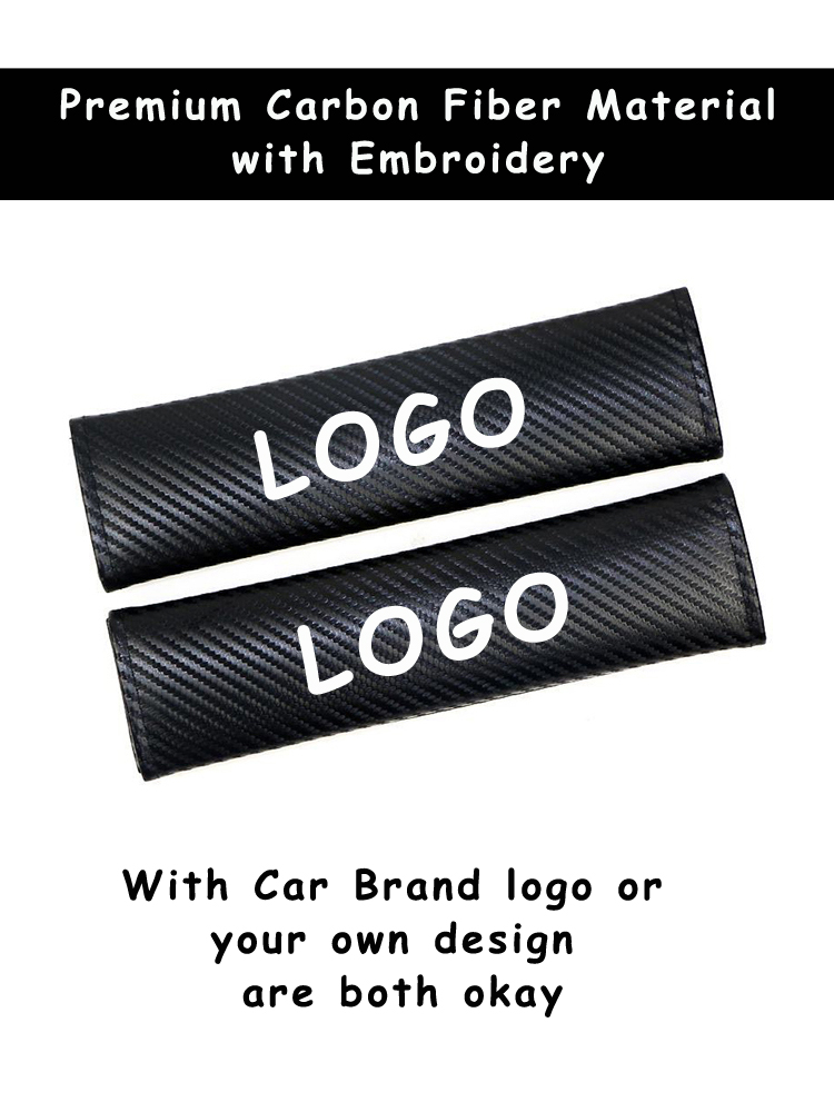 07 Car Seat Belt Covers Carbon Fiber