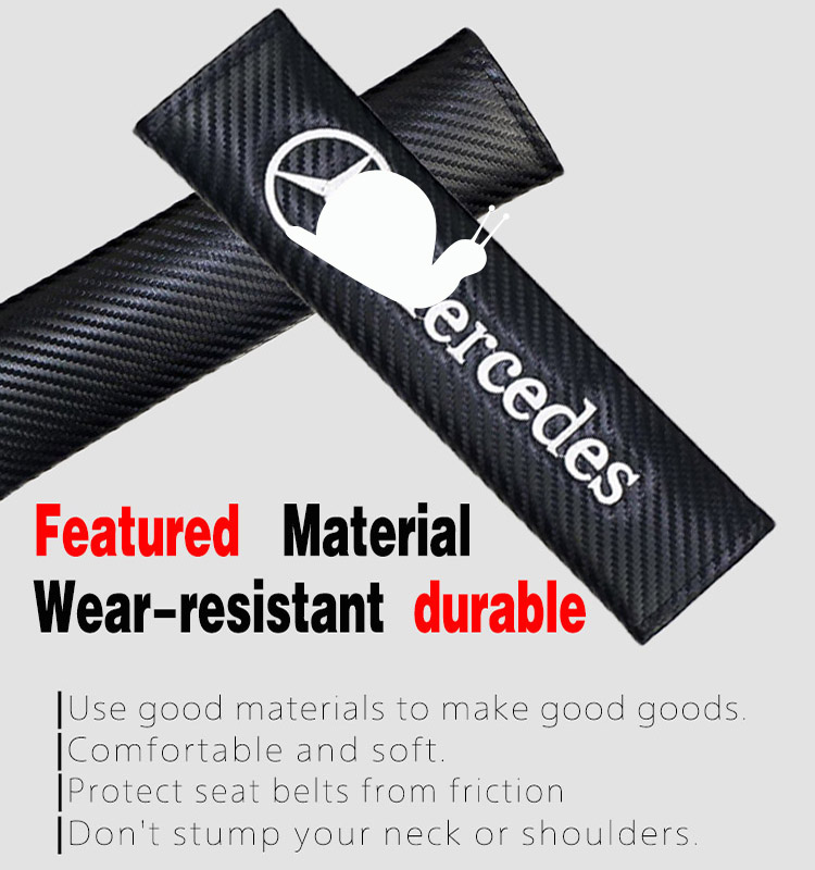 03 Car Seat Belt Covers Carbon Fiber