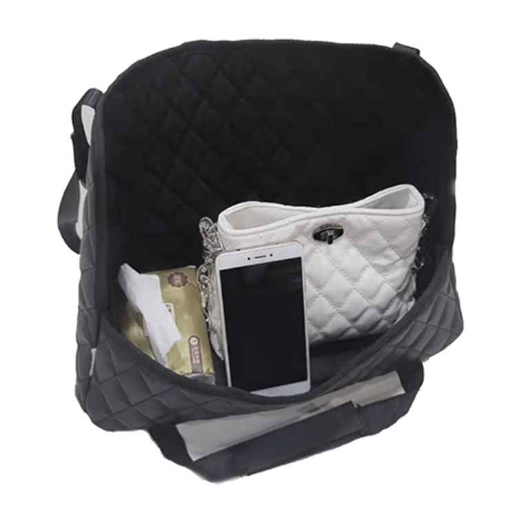 OEM Leather Car Handbag Holder Between Seats for Snack for Wallet Car Accessories for Girls And Children Embroidery Black Car Organizer Manufacturer