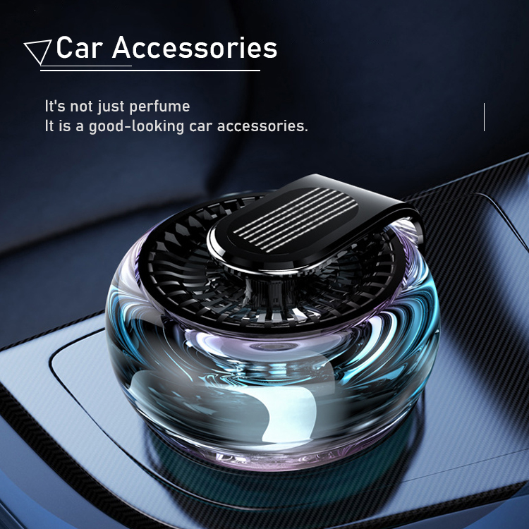 Solar Rotating Car Air Fresheners Car Diffuser with Buebell Fragrance for Car Office Home Car Aromatherapy Relieve & Refresh Car Essential Oil Diffuser Supplier