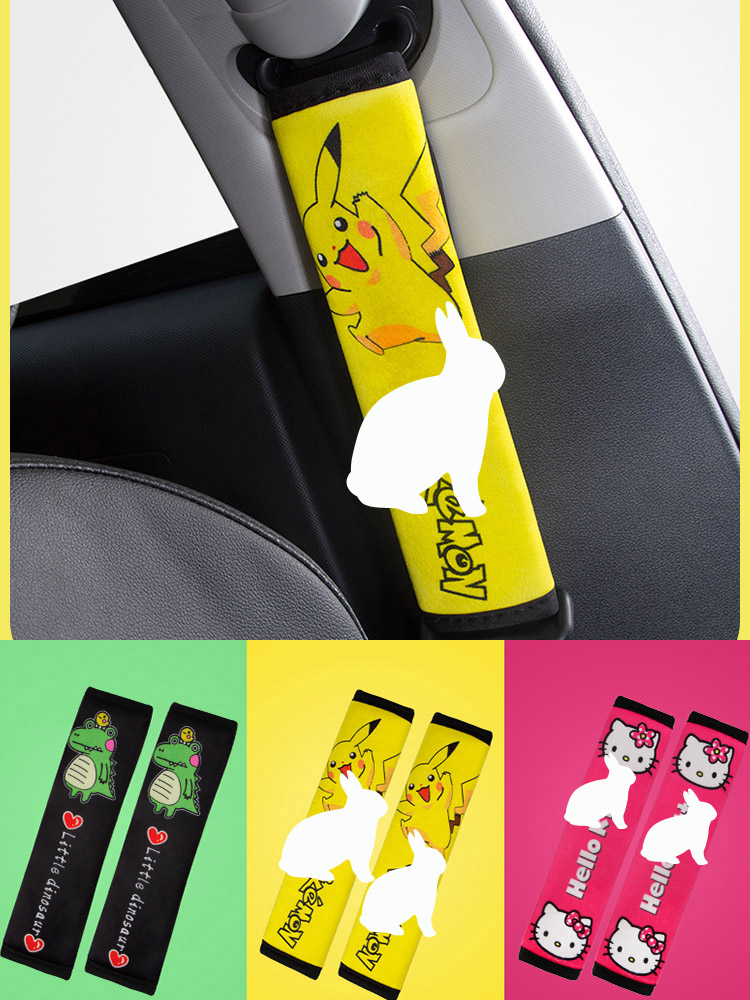 02 Soft Short Plush seat Belt Pad Shoulder Cover