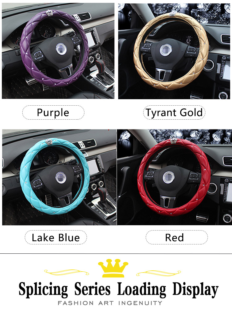 06 Diamond Leather Bling Steering Wheel Cover