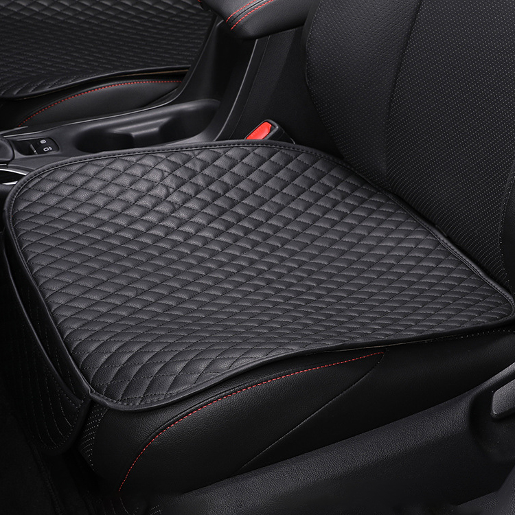 PVC Leather Car Seat Bottom Covers Protectors 1 Pair Front Driver Seat Pad Mat And 1 Rear Bench Cover Universal Fit 90% Vehicles Car Seat Mat Factory