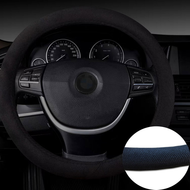  Lovely Four Seasons General Cotton And Linen Fabric And Non-slip High Grade Car Steering Wheel Cover with Embroidery Pattern