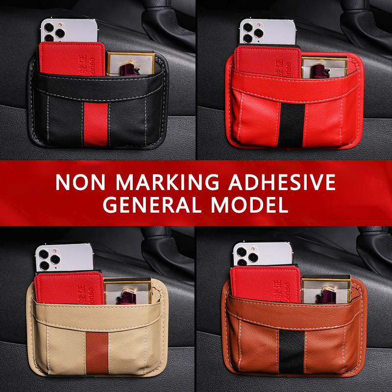 Car Side Pocket Organizer Pouch Cell Phone Sunglass Holder Car Seat Gap Filler Interior Accessories Organizer for Car Seat Door Window Console PU Leather Car Storage Pocket 