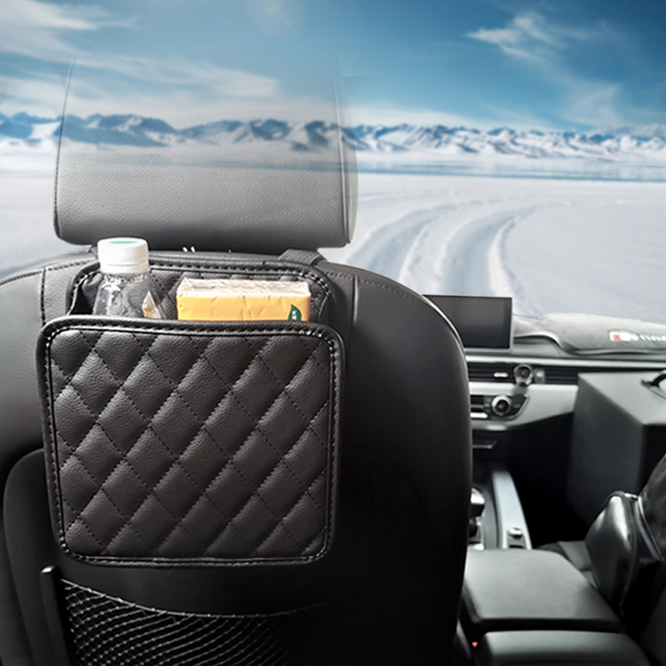 Car Trash Can Waterproof Auto Garbage Bag Leather Car Hanging Rubish Bin Car Interior Accessories Foldable Ashbin