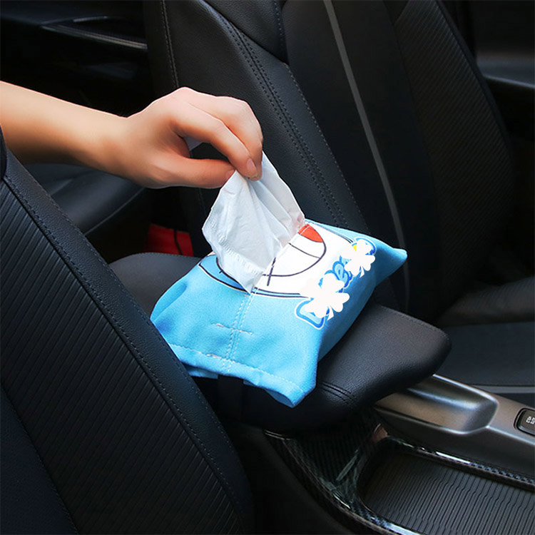 OEM Printing Hanging Car Visor Tissue Holder for Universal Auto Car Accessories for Easy Use Soft Velvet Napkin Holder Factory
