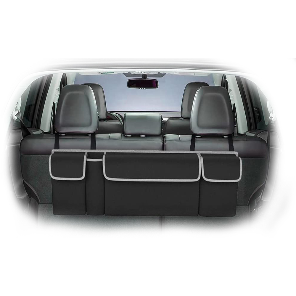 Foldable Car Backseat Trunk Organizer Amazon Best Seller 600D Oxford Fabric Hanging Storage Bag with 4 Pockets Car Multi-function Organizer