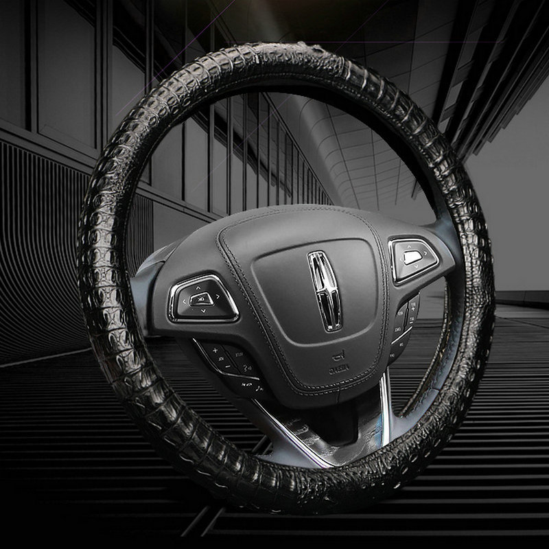 Customized Real Crocodile Leather Car Steering Wheel Cover 38 Cm Great Hand-feel Car Steering Wheel Cushion