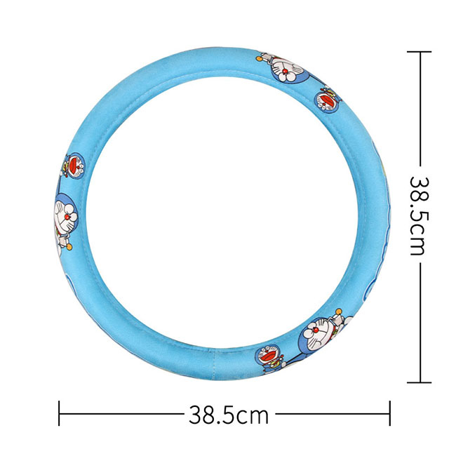 Cute Cartoon Pattern Car Accessories 15 Inch Universal Steering Wheel Cover Plush Fabric Soft Snug Grip Protector For Cars 