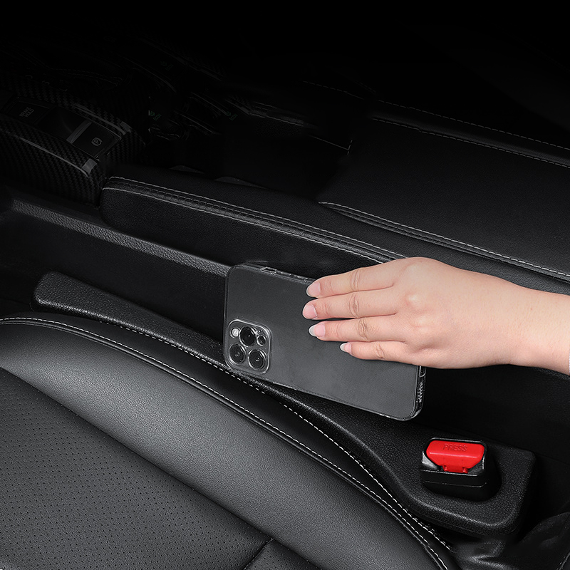 Car Seat Gap Filler Plug Strip Universal for Car, SUV and Truck, PU Leather Auto Side Seat Crevice Catcher Blocker Fill Gap Between Seat & Console to Stop Things From Dropping