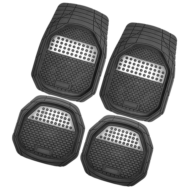 All Weather PVC Car Mats For Car - 4pcs Set (Front & Rear)Small Diamond Basin Car Floor Mats,Non-slip Mat 
