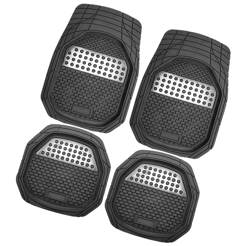 All Weather PVC Car Mats For Car - 4pcs Set (Front & Rear)Small Diamond Basin Car Floor Mats,Non-slip Mat 