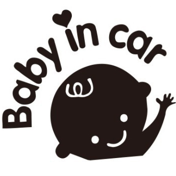 Baby in Car with Reflective Personality Warning Stickers Colorful Laser Stickers on The Car