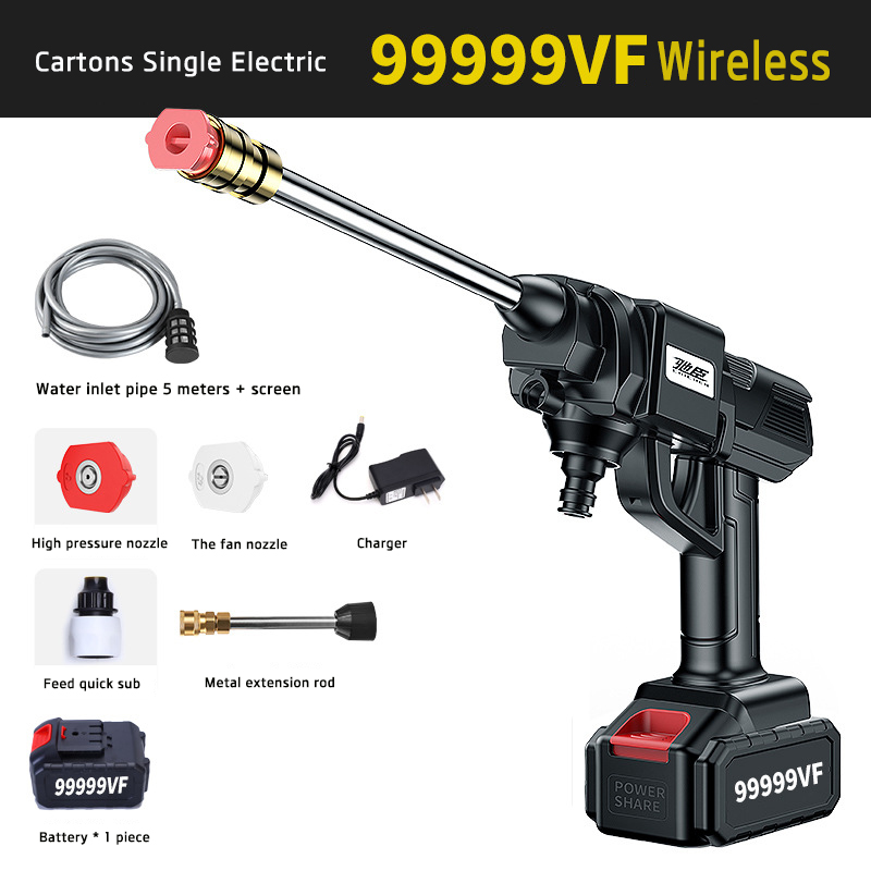 21V Wireless Lithium Battery Portable Power Cleaner Pressure Washer Car Wash Machine Water Pump Suit For Home Outdoor 
