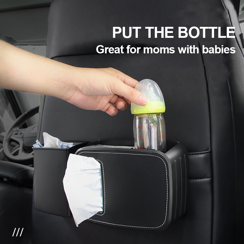 Alcantara Car Organizer for Rear Row Tissue Box Umbrella Storage Pocket Patent Trash Can Garbage Bag Storage Box 