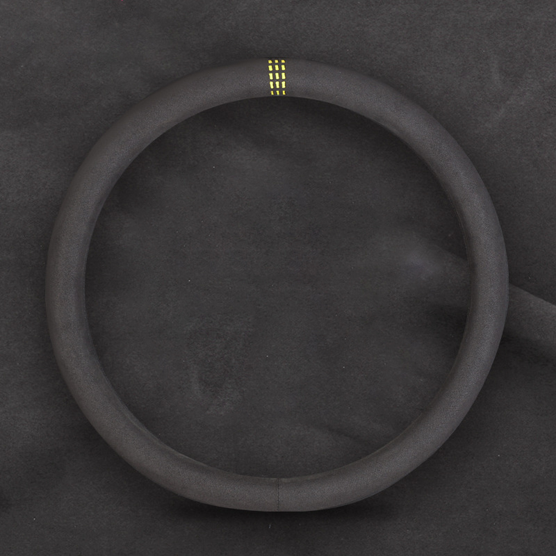  (3.2mm Thickness) Black Suede Car Steering Wheel Cover,Non-Slip&Breathable Universal 15 Inch Fit