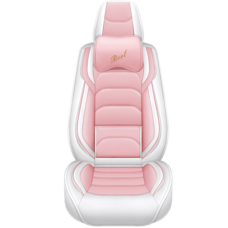 Sport Car Seat Covers Full Set Leather Cushion Protector Universal 5 Seats with 2 Headrest Pillow