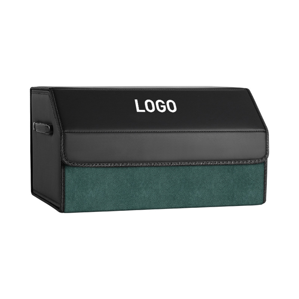 Large Capacity Car Trunk Organizer PVC Leather Combined With Light Luxury Alcantara With Strong Magnetic Opening And Closing Two-Tone Car Storage Box