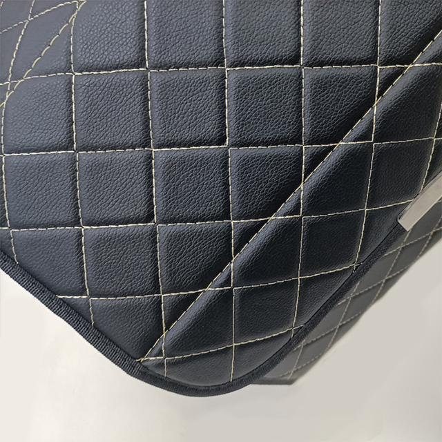 Embroidery PVC Leather Car Trunk Organizer with Magic Velcro Close with 2 Plastic Handle Storage Cargo Organizer Box 