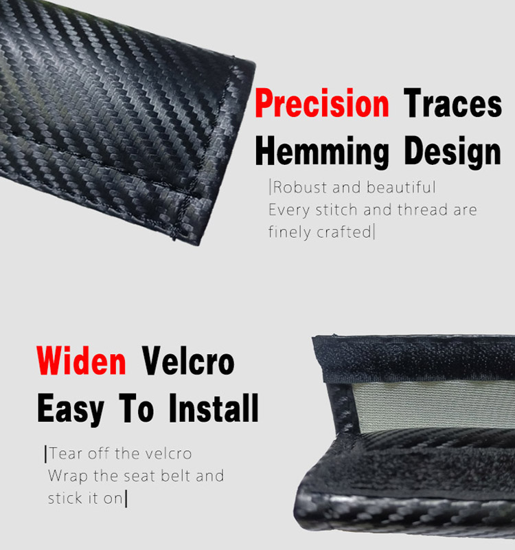 05 Car Seat Belt Covers Carbon Fiber