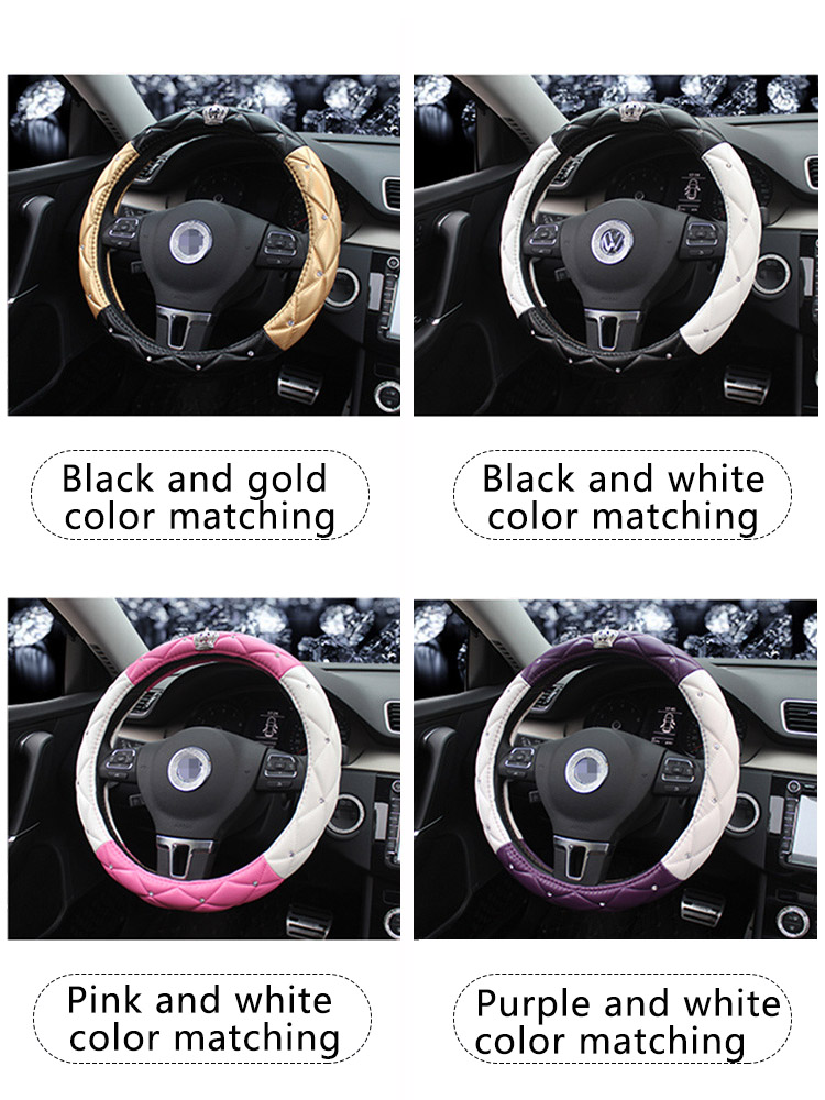 07 Diamond Leather Bling Steering Wheel Cover