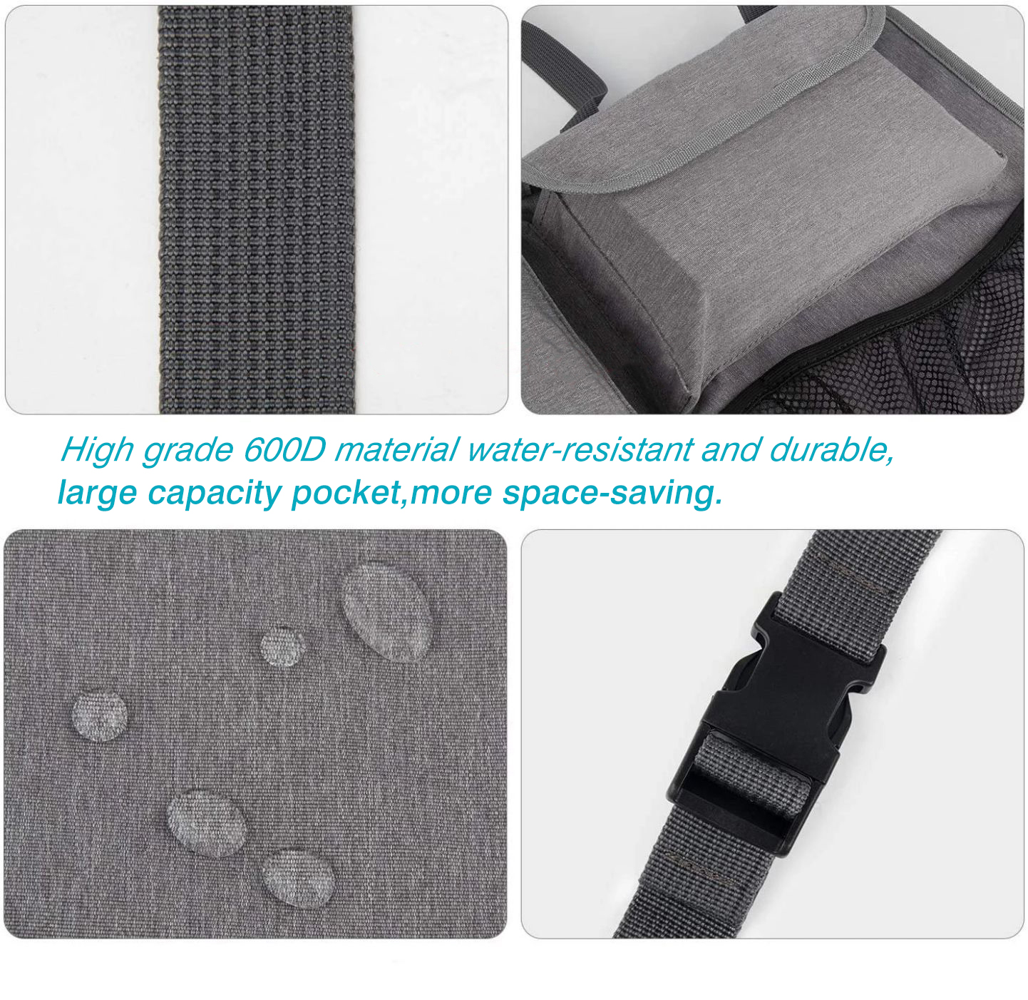  Car Trunk Organizer Equipped with [Robust Elastic Net & 3 Magic Stick]Super Capacity Car Trunk Tidy Storage Bag with Lids, Space Saving ExpertCar Multipurpose Backseat Trunk Organiser