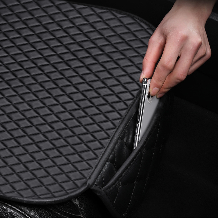 PVC Leather Car Seat Bottom Covers Protectors 1 Pair Front Driver Seat Pad Mat And 1 Rear Bench Cover Universal Fit 90% Vehicles Car Seat Mat Factory