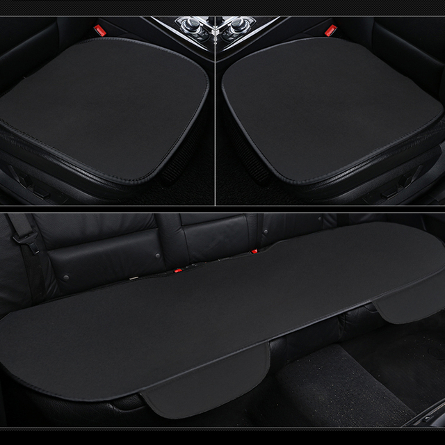 Car Ice Silk Cushion Breathable Seat Cover Non-slip Seat Mat Car Supplies Car Seat Bottom Covers Protectors 1 Pair Front Driver Seat Pad Mat And 1 Rear Bench Cover Universal Fit 90% Vehicles
