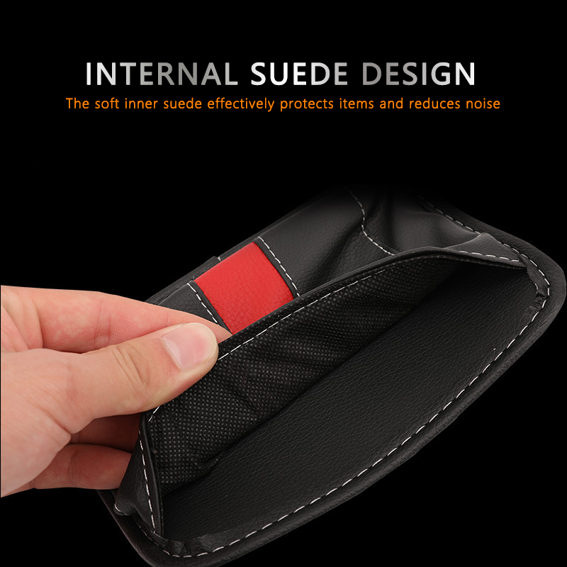 Car Side Pocket Organizer Pouch Cell Phone Sunglass Holder Car Seat Gap Filler Interior Accessories Organizer for Car Seat Door Window Console PU Leather Car Storage Pocket 