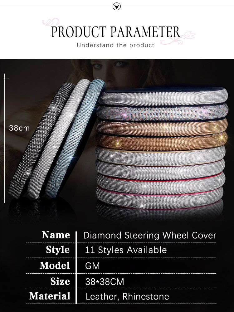 05 Crystal Rhinestones car steering wheel cover