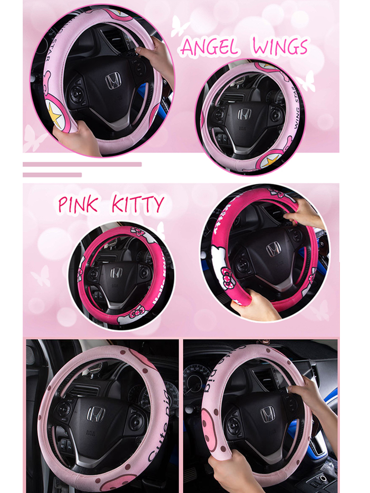 09 Plush Fabric Car Steering Wheel Cover For Cars