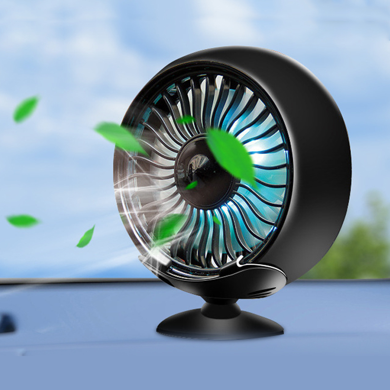 ABS Universal Car Cooling Fan 3 Speeds Adjustable 5Volt Car Fan USB Air Outlet & Dashboard Vehicle Fan With Colourful Light 