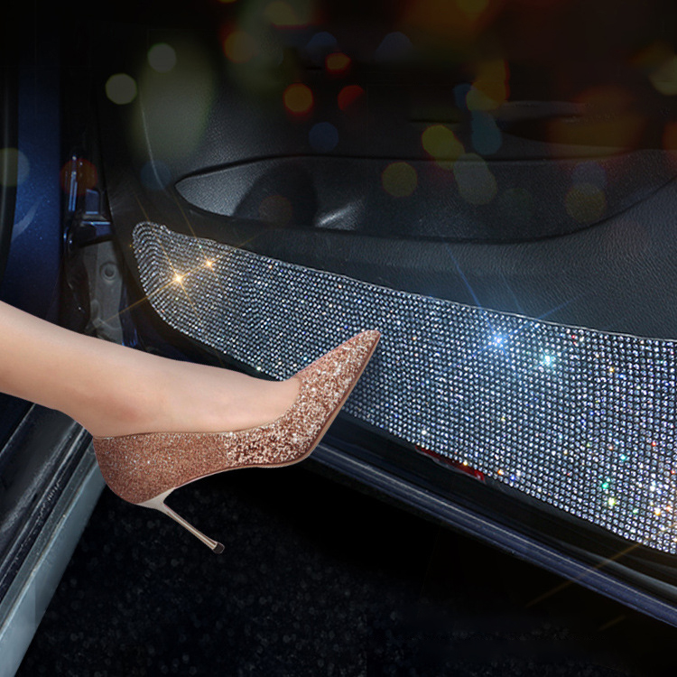 Car Door Anti-Kick Mat Insert Diamond Dirt-Proof Sticker