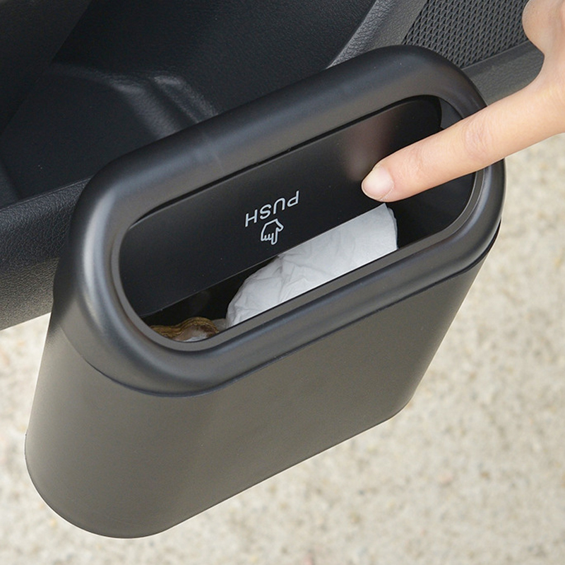 Car Trash Can ABS Car Seat Back Garbage Bag Car Accessories Door Hanging Storage Box