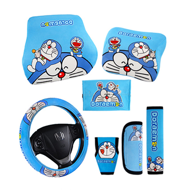 Cute Steering Wheel Cover,Headrest Pillow,Handbrake Cover,Car Interior Set Series