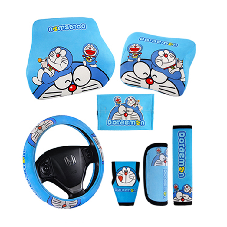 Cute Steering Wheel Cover,Headrest Pillow,Handbrake Cover,Car Interior Set Series