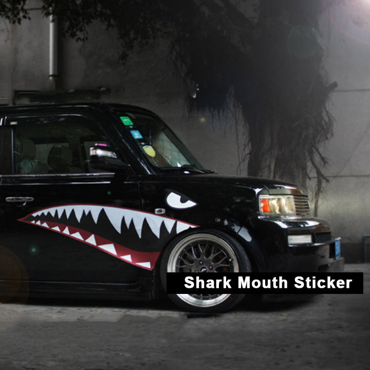 Shark Mouth Sticker Car Personality Creative Sticker Sticker Great White Shark Body Color Sticker Car Door Side Door Sticker