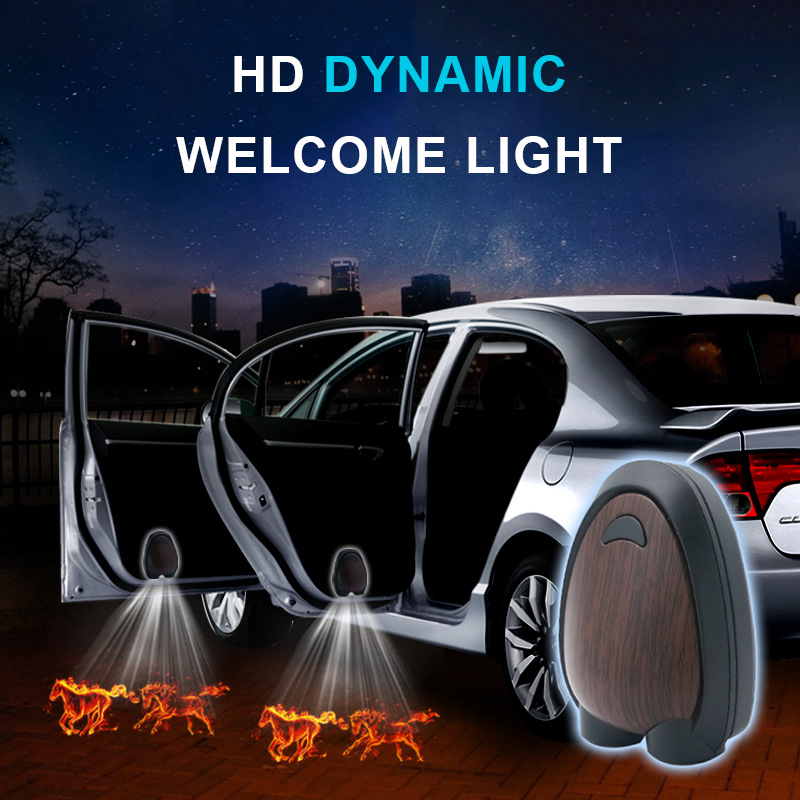 Door Light LED With Cartoon Pictures General Purpose Vehicle Door Shell Projection To Ground Induction Courtesy Step Lights