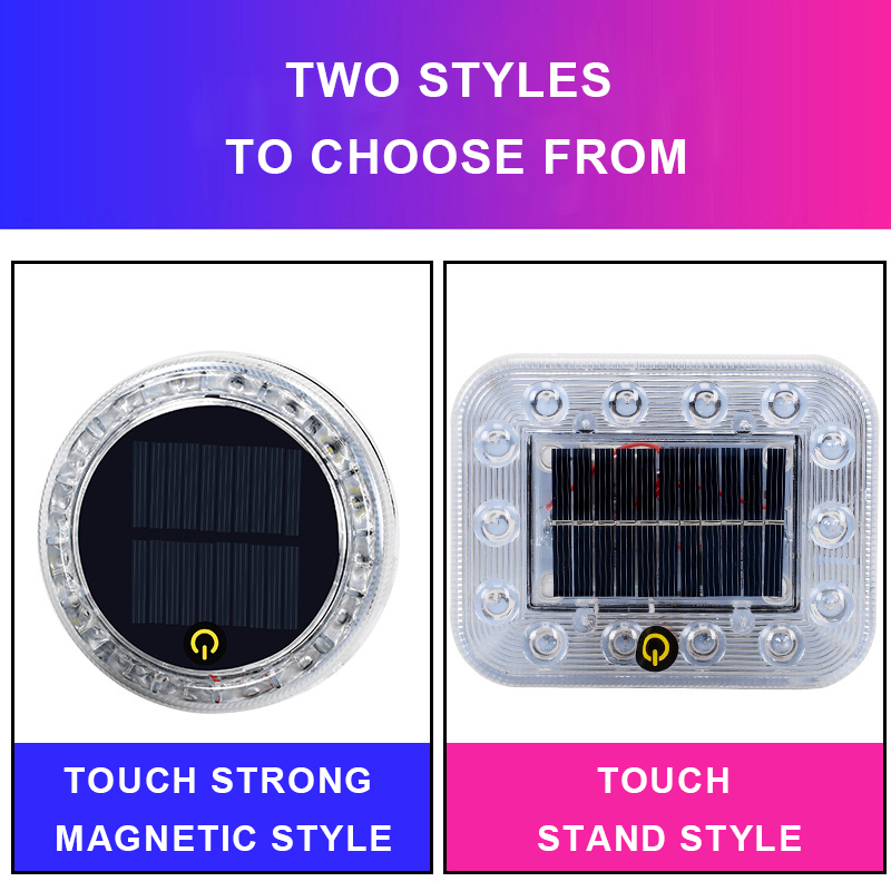 LED Lights New Third Generation Touch Auto Solar Flash Light Anti-rear-end Light LED Parking Safety Side Light