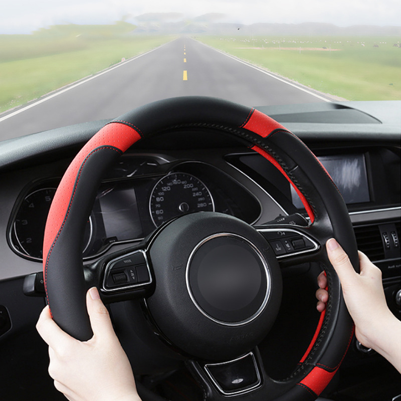  Universal Microfiber Leather Auto Steering Wheel Cover Breathable Anti-Slip Car Steering Wheel Cover For Men