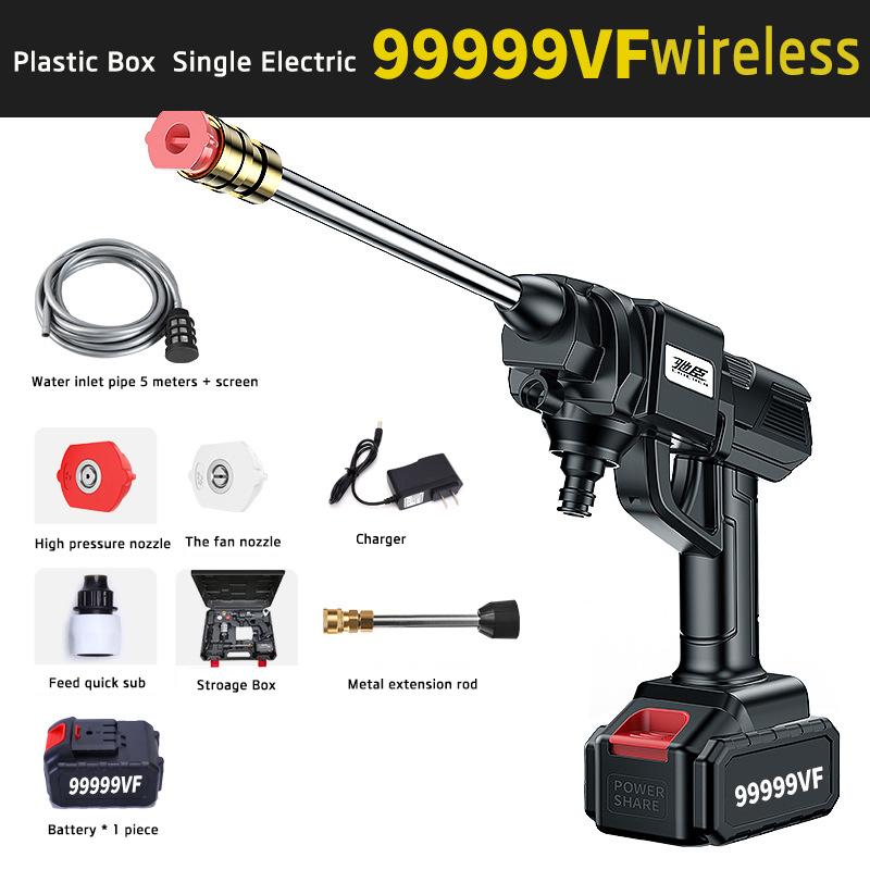 21V Wireless Lithium Battery Portable Power Cleaner Pressure Washer Car Wash Machine Water Pump Suit For Home Outdoor 