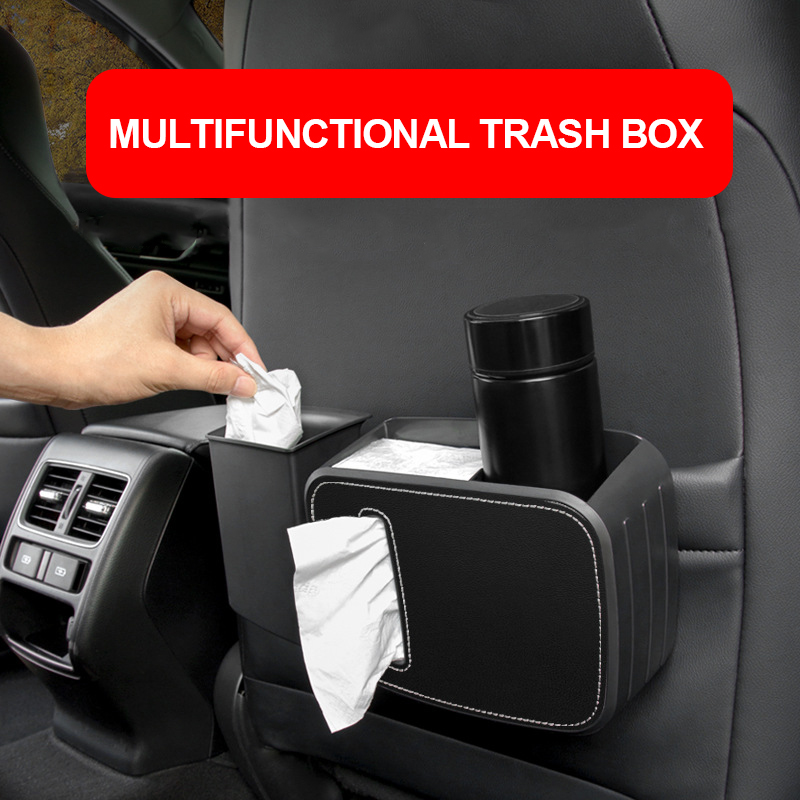 Alcantara Car Organizer for Rear Row Tissue Box Umbrella Storage Pocket Patent Trash Can Garbage Bag Storage Box 