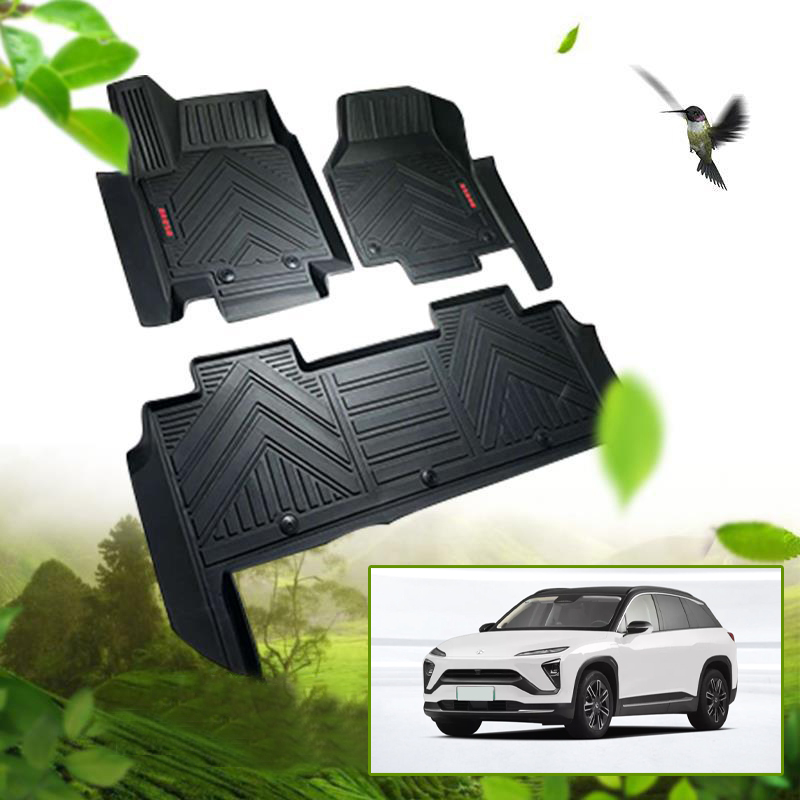 TPE NIO ES8 Floor Mats Environment Mats Custom Fit Black TPE Floor Liners 1st & 2nd Row All-Weather Protection