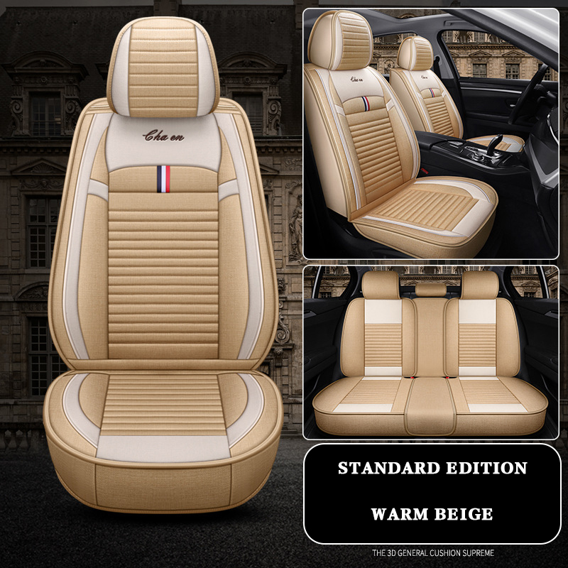 Linen Universal 5 Seats Full Protection Car Seat Covers 