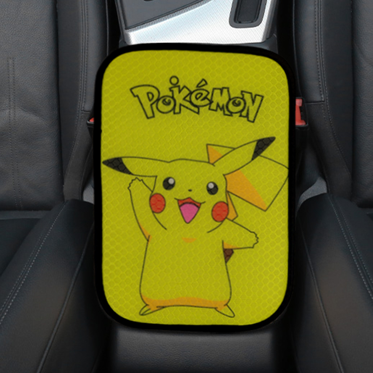  Ice Silk with Honeycomb Car Armrest Box Cover Mat Auto Cartoon Armrests Center Console Cushion Universal Size