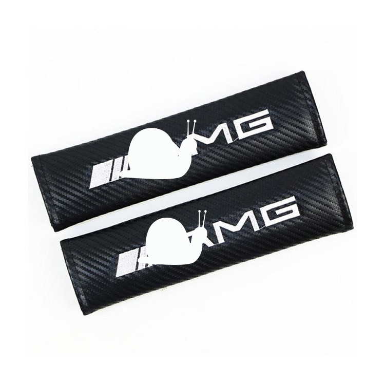 Classic Embroidered Car Logo Auto Seat Belt Covers Carbon Fiber Soft And Durable Car Seat Belt Shoulder Cover