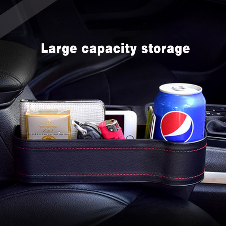 Car Seat Gap Filler Organizer with Hole for Charging Auto Console Side Storage Box with Cup Holders Front Seat Phone Sunglasses Holder Multifunctional Car Seat Organizer