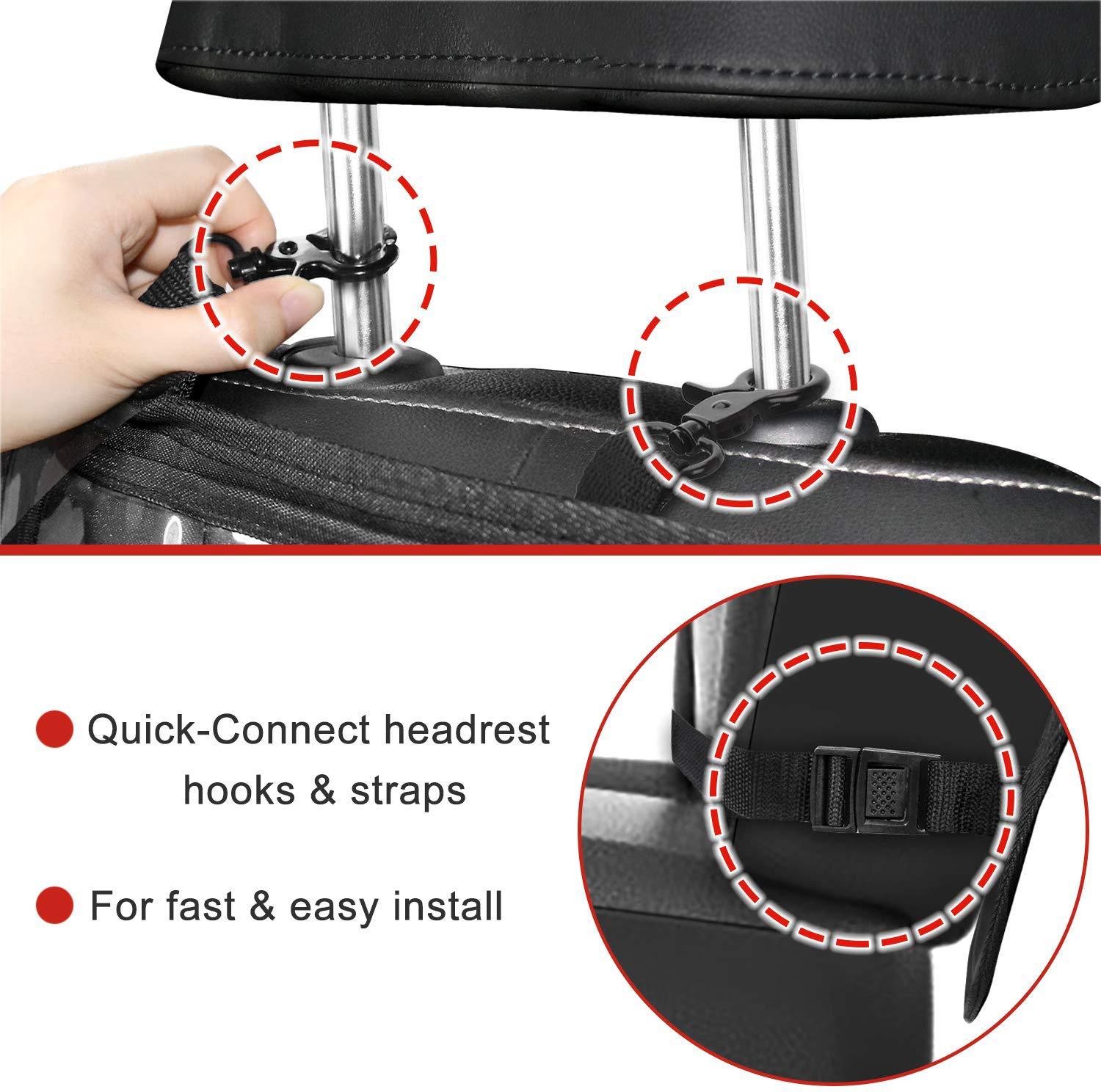 Customized Car Foldable Hanging Storage Bag Car Kick-resistant Oxford Organizer with 6 Storage Holders Car Backseat Organizer
