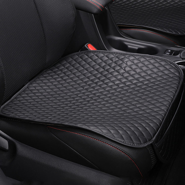 PVC Leather Car Seat Bottom Covers Protectors 1 Pair Front Driver Seat Pad Mat And 1 Rear Bench Cover Universal Fit 90% Vehicles Car Seat Mat Factory